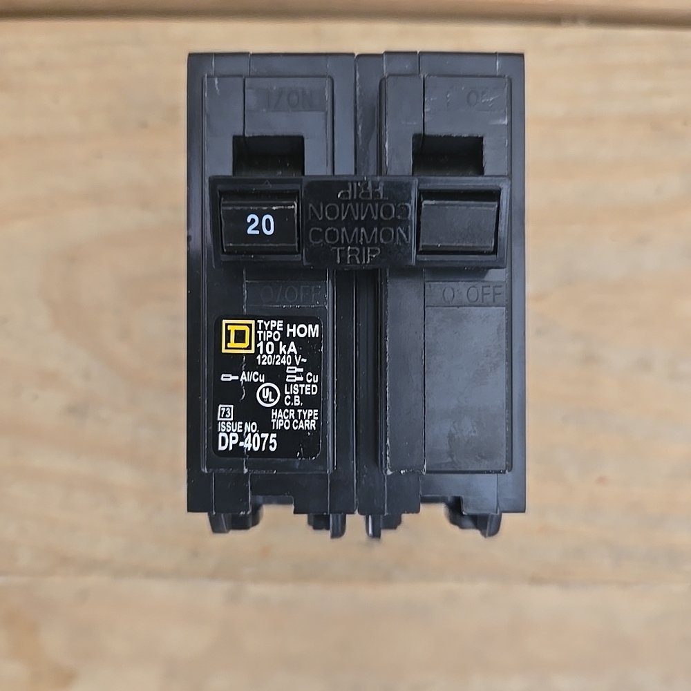 Square D 20 AMP DOUBLE POLE BREAKER